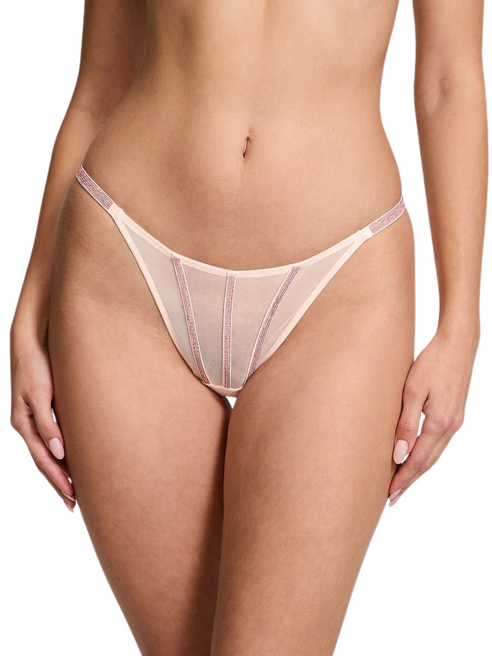 Victoria’s Secret XL Angel Pink Very Sexy Sheer Shine Thong Panty